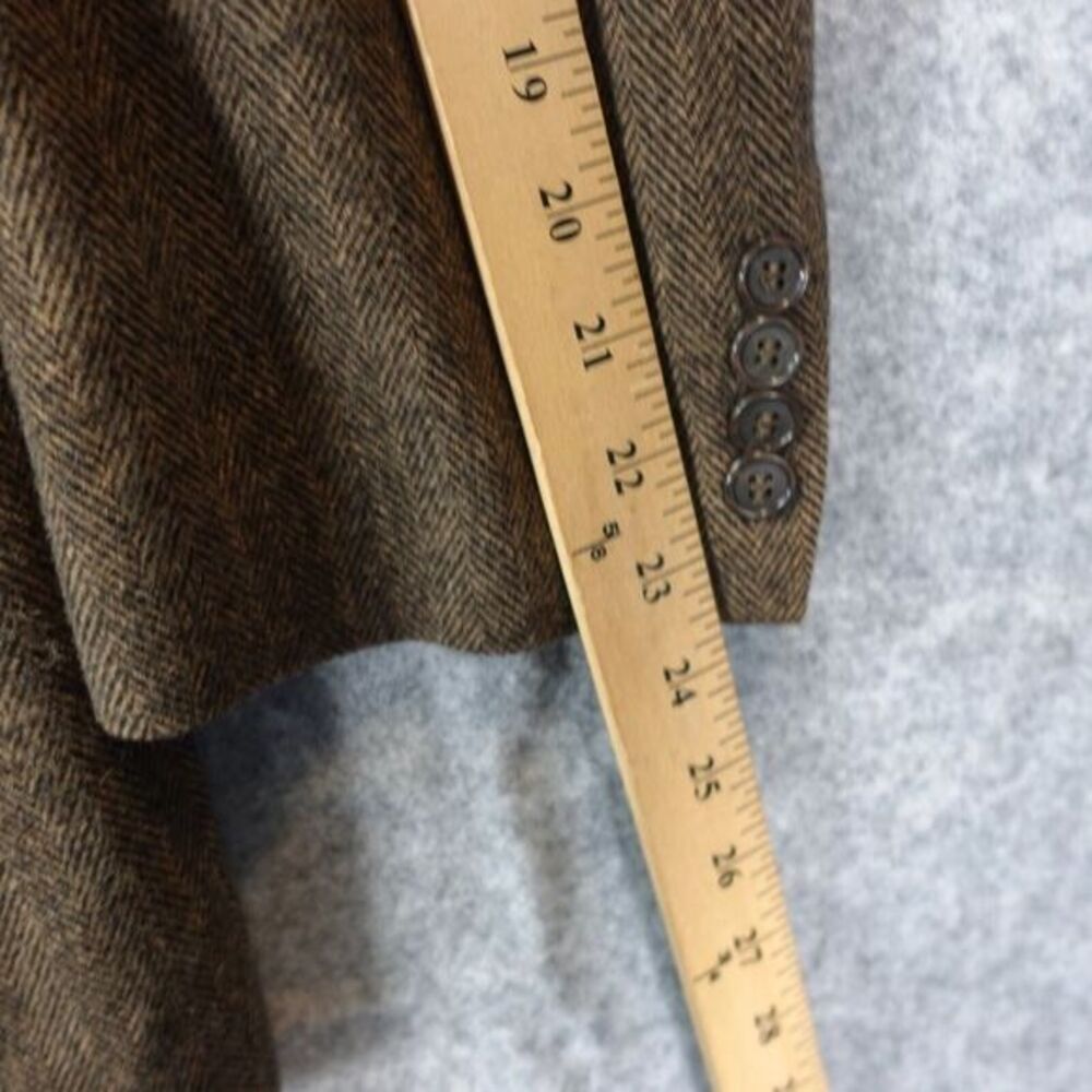Italian Camel Hair Herringbone Tweed Sport Coat Mens 42R Brown Classic CHERESKIN - Picture 11 of 16